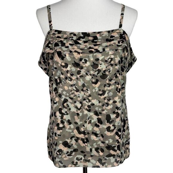 Cabi size small Tiered Camouflage Leopard Print Cold Shoulder Top - Picture 6 of 8